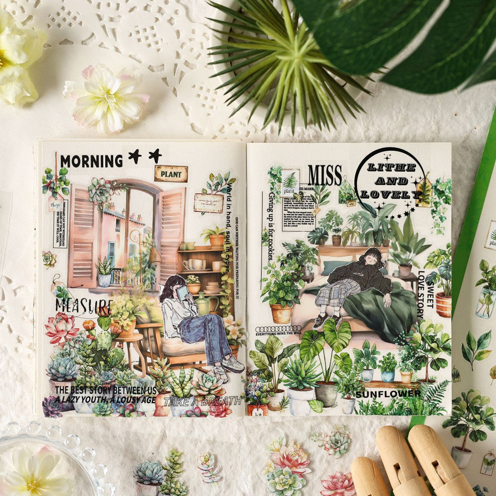 Natural Time Series PET Stickers 4 Types 6 Sheets image 4
