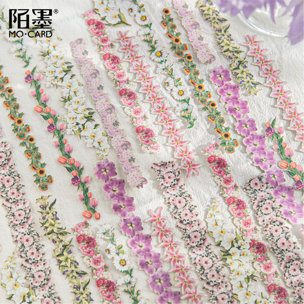 Wild Flower Series Strip Paper Stickers 6 Styles 20 Pcs image 4