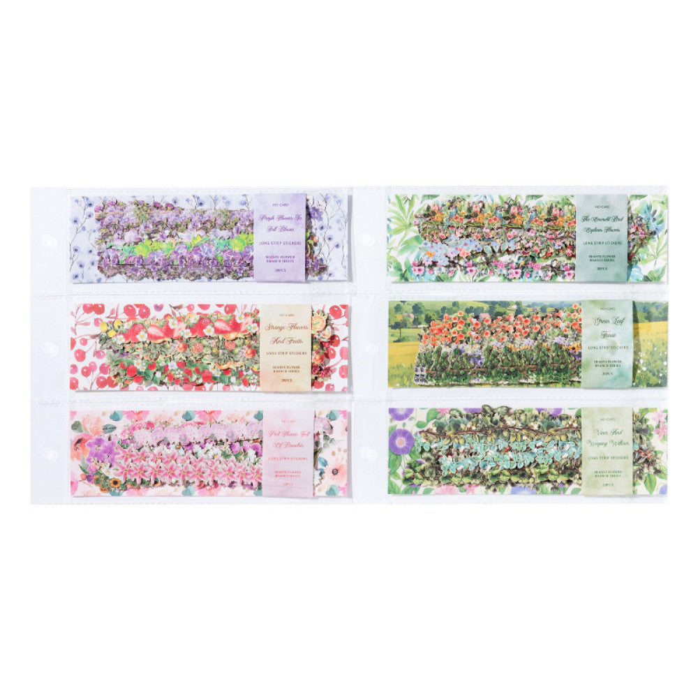 Wild Flower Series Strip Paper Stickers 6 Styles 20 Pcs image 5