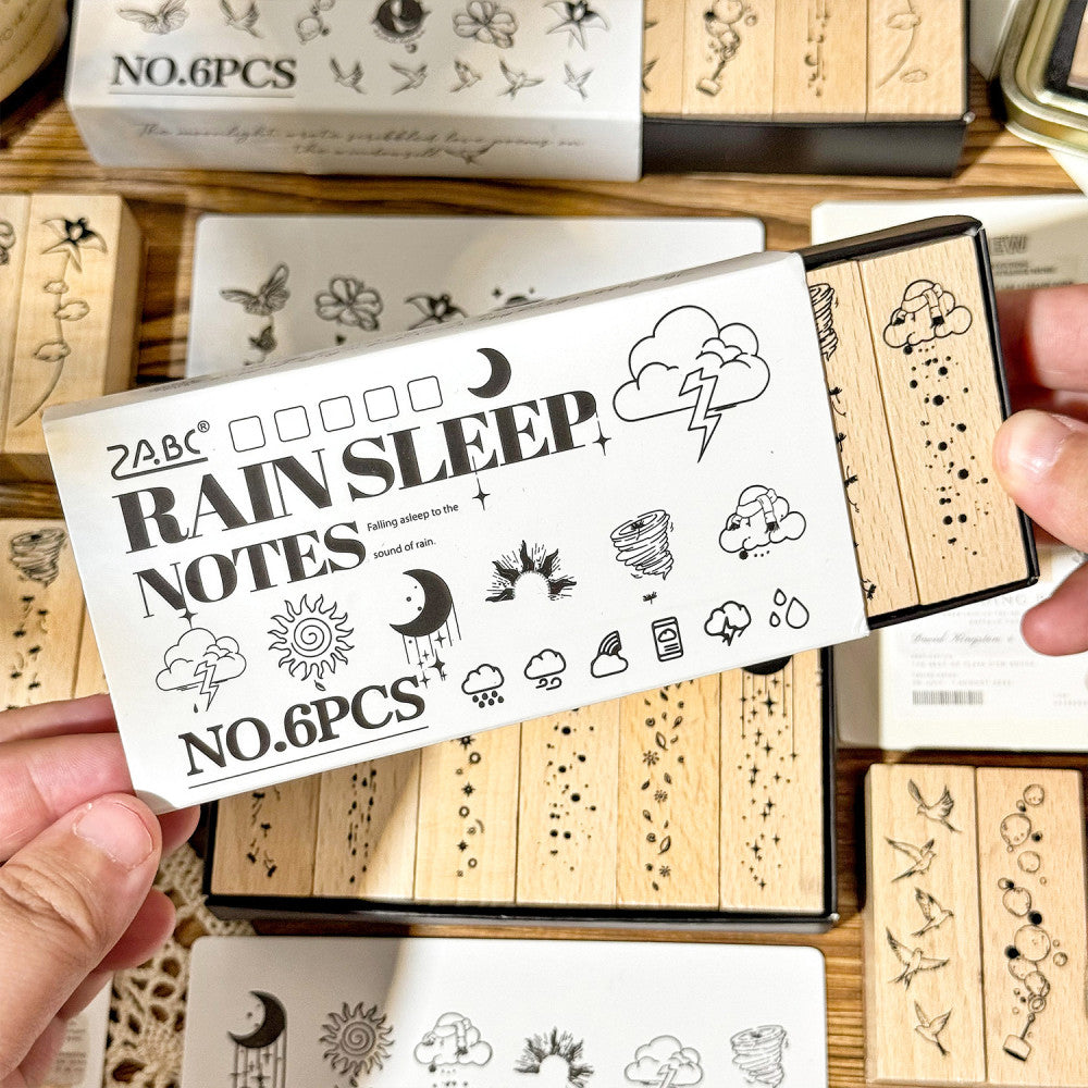 Beech Wood Seal Set Letter Series 6 Pcs image 2