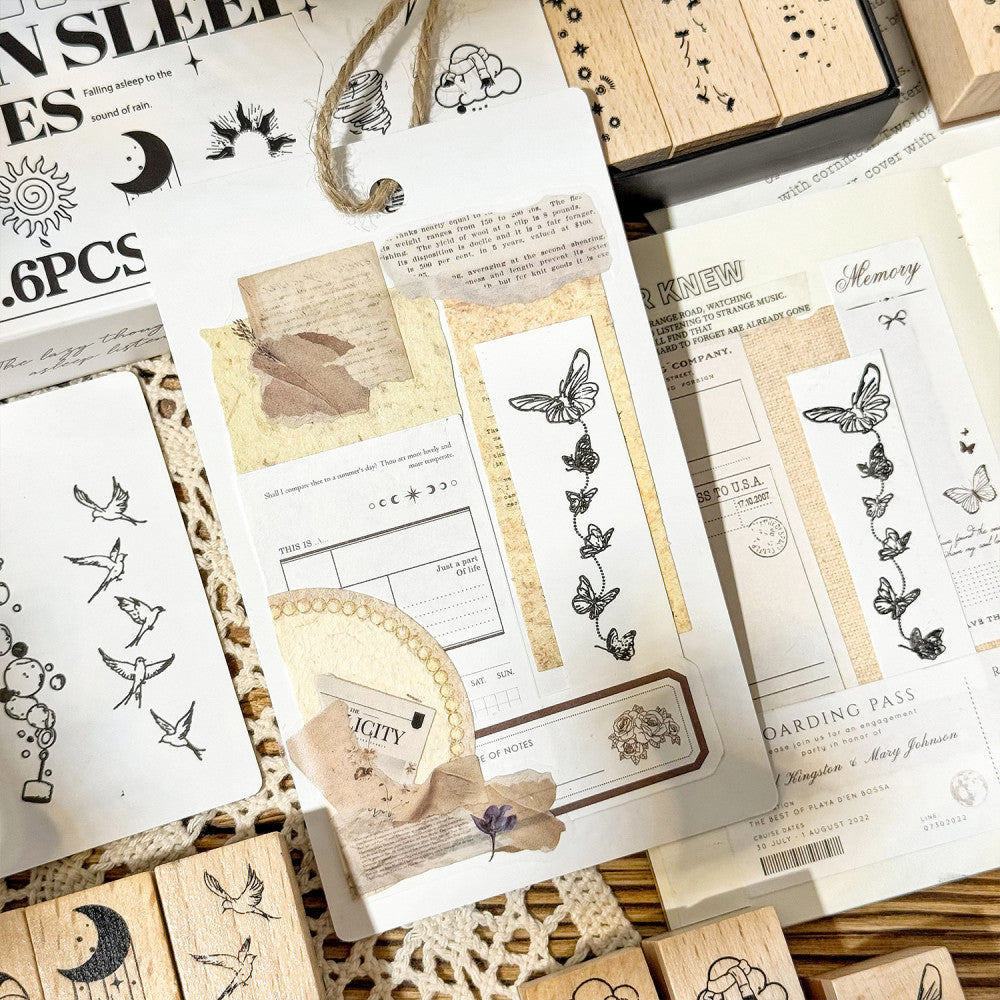 Beech Wood Seal Set Letter Series 6 Pcs image 3