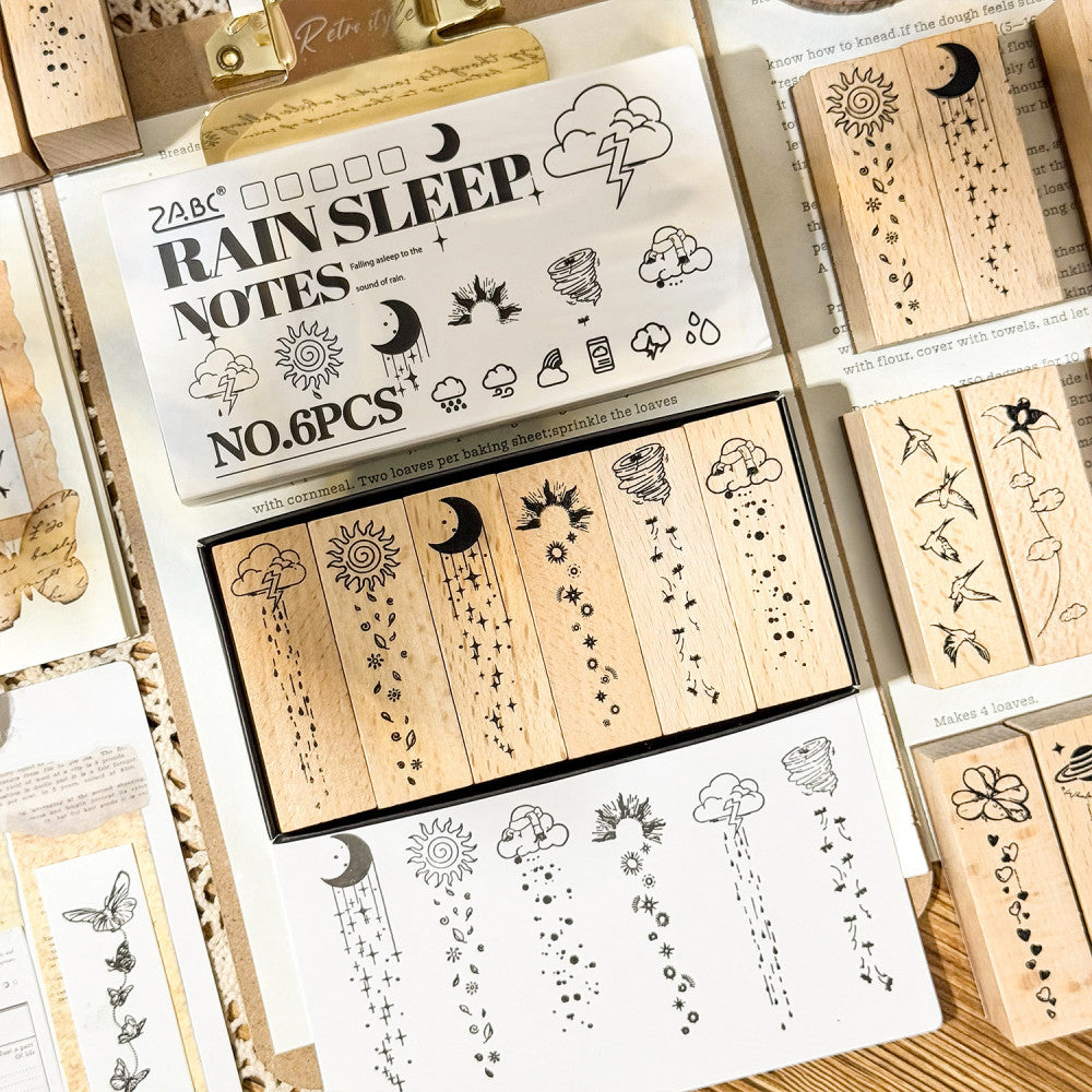 Beech Wood Seal Set Letter Series 6 Pcs image 0