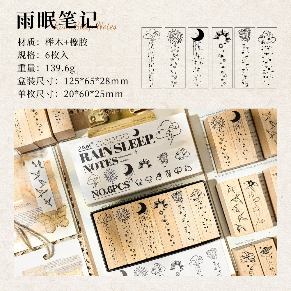 Beech Wood Seal Set Letter Series 6 Pcs