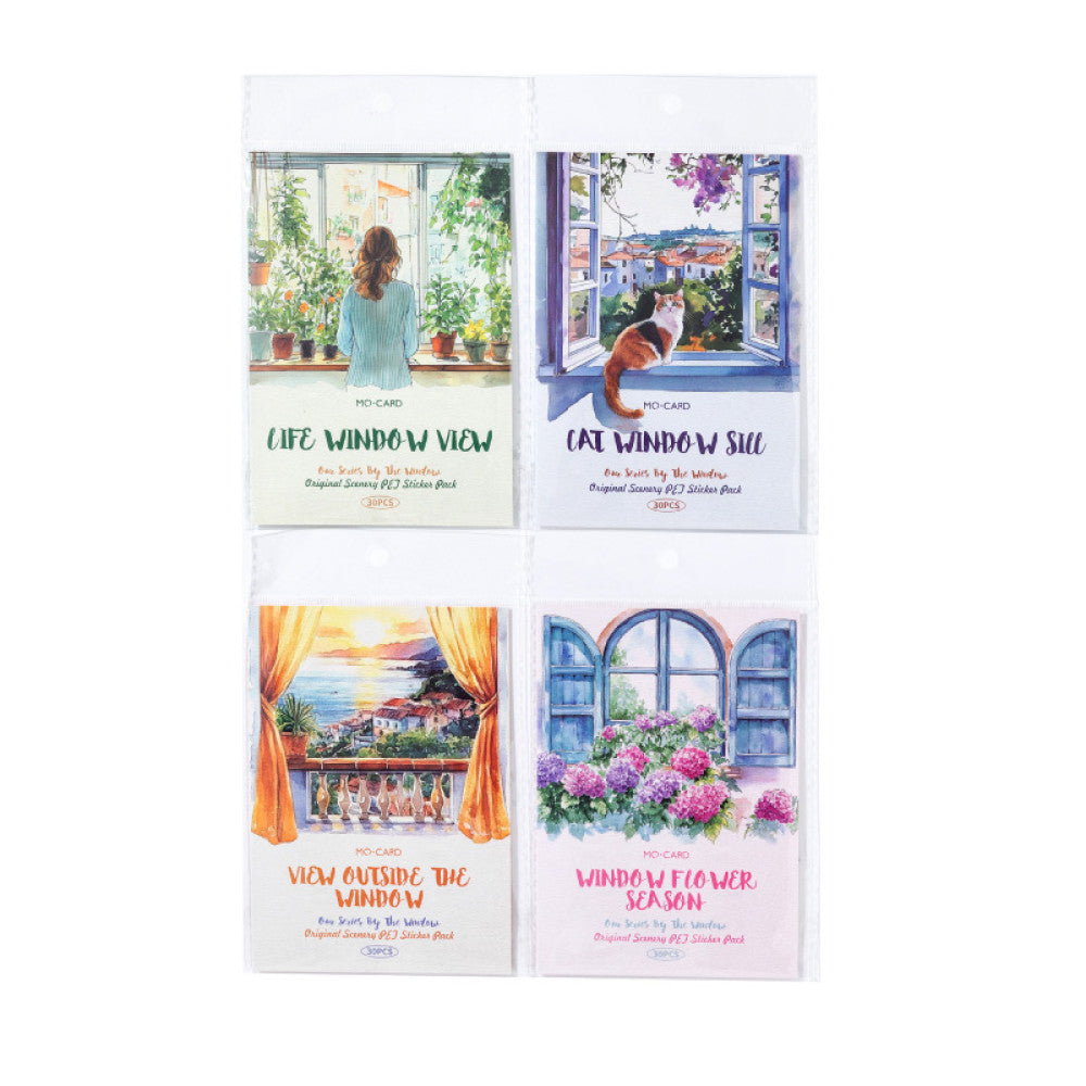 Window Series Original Scenery Paper Stickers 4 Types 30 Sheets image 5
