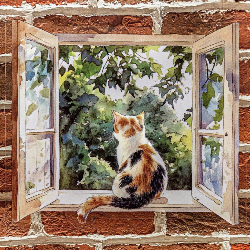 Window Series Original Scenery Paper Stickers 4 Types 30 Sheets image 0