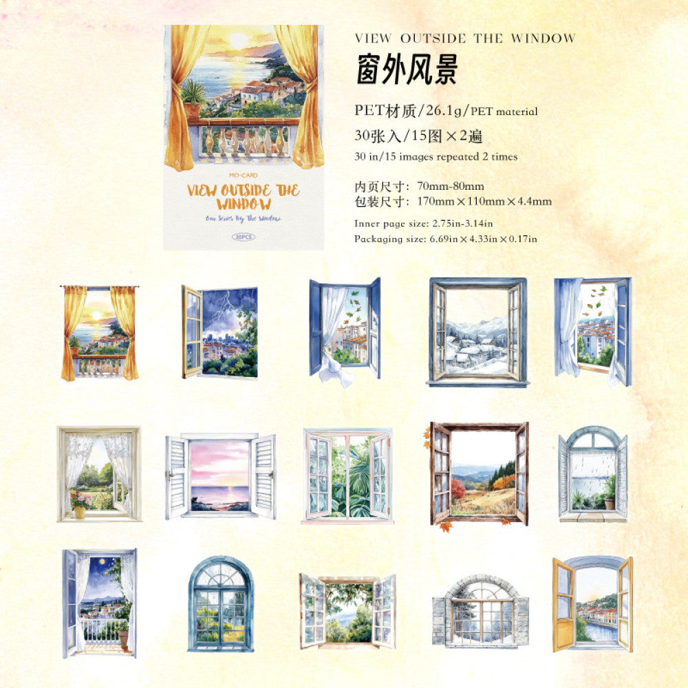 Window Series Original Scenery Paper Stickers 4 Types 30 Sheets image 8