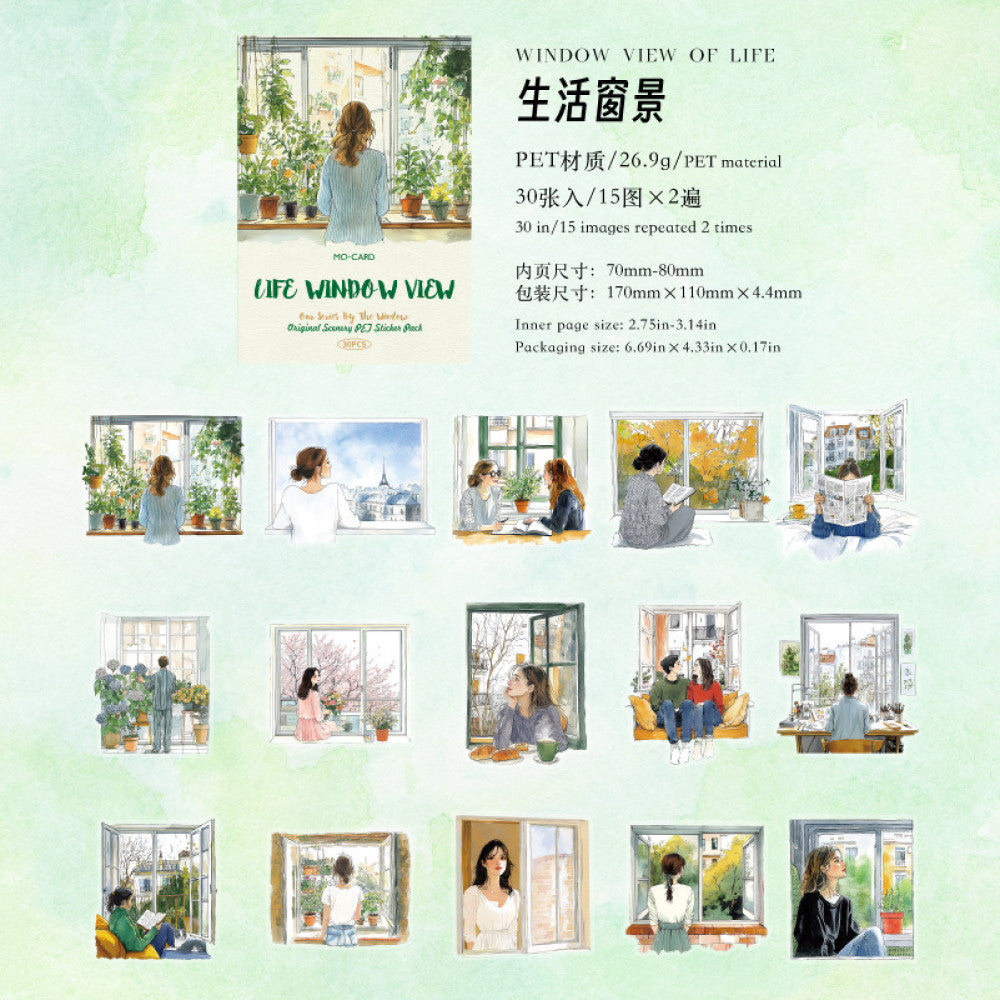 Window Series Original Scenery Paper Stickers 4 Types 30 Sheets image 9