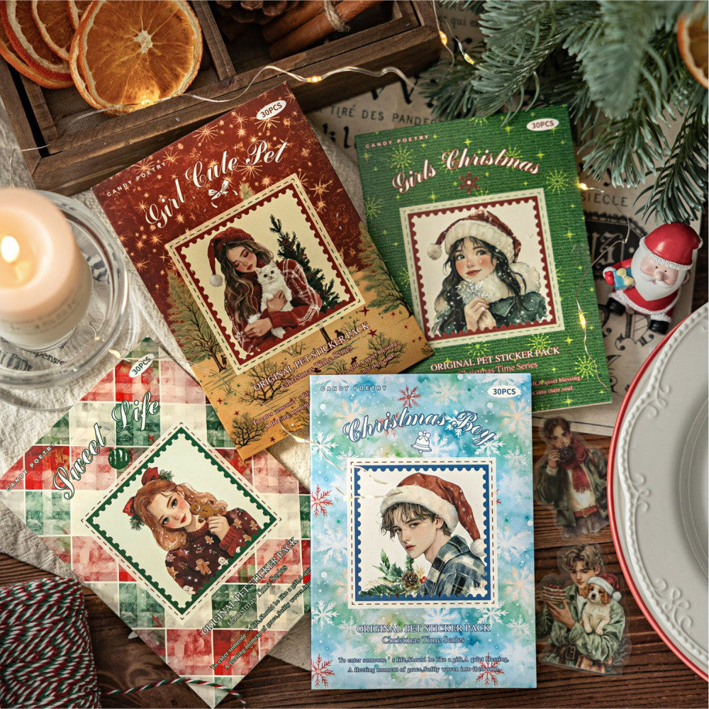 Christmas Era Series PET stickers 4 Styles 30 Sheets image 5