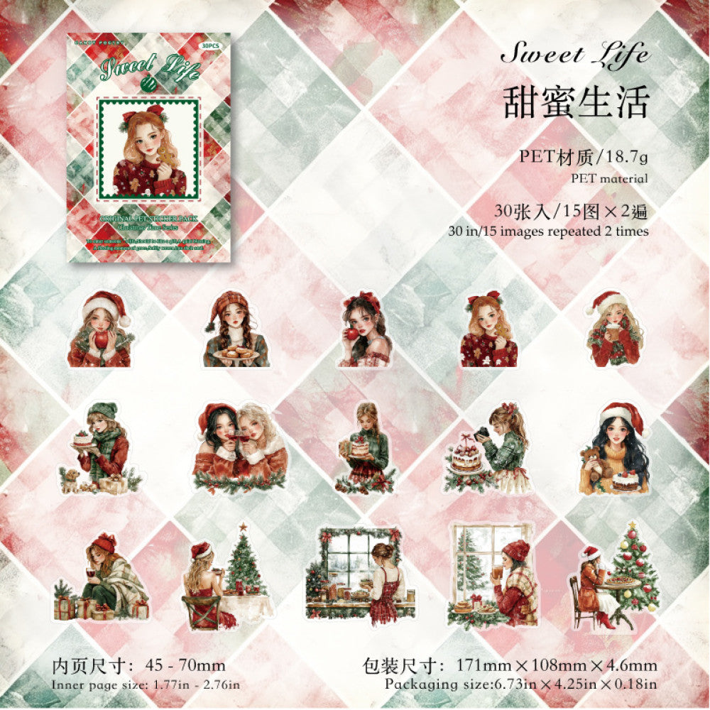 Christmas Era Series PET stickers 4 Styles 30 Sheets image 2