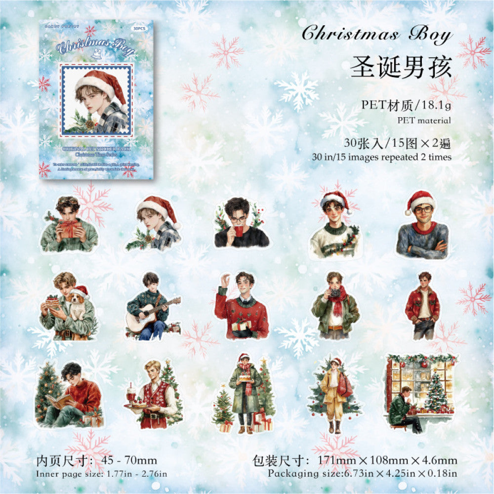 Christmas Era Series PET stickers 4 Styles 30 Sheets image 3