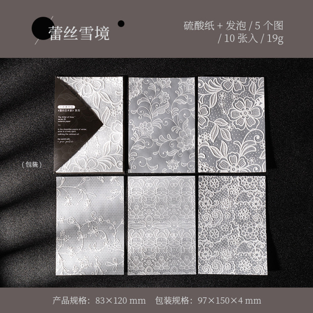 Snow Artist Series 3D Foaming Sulfuric Acid Material Paper 6 Types