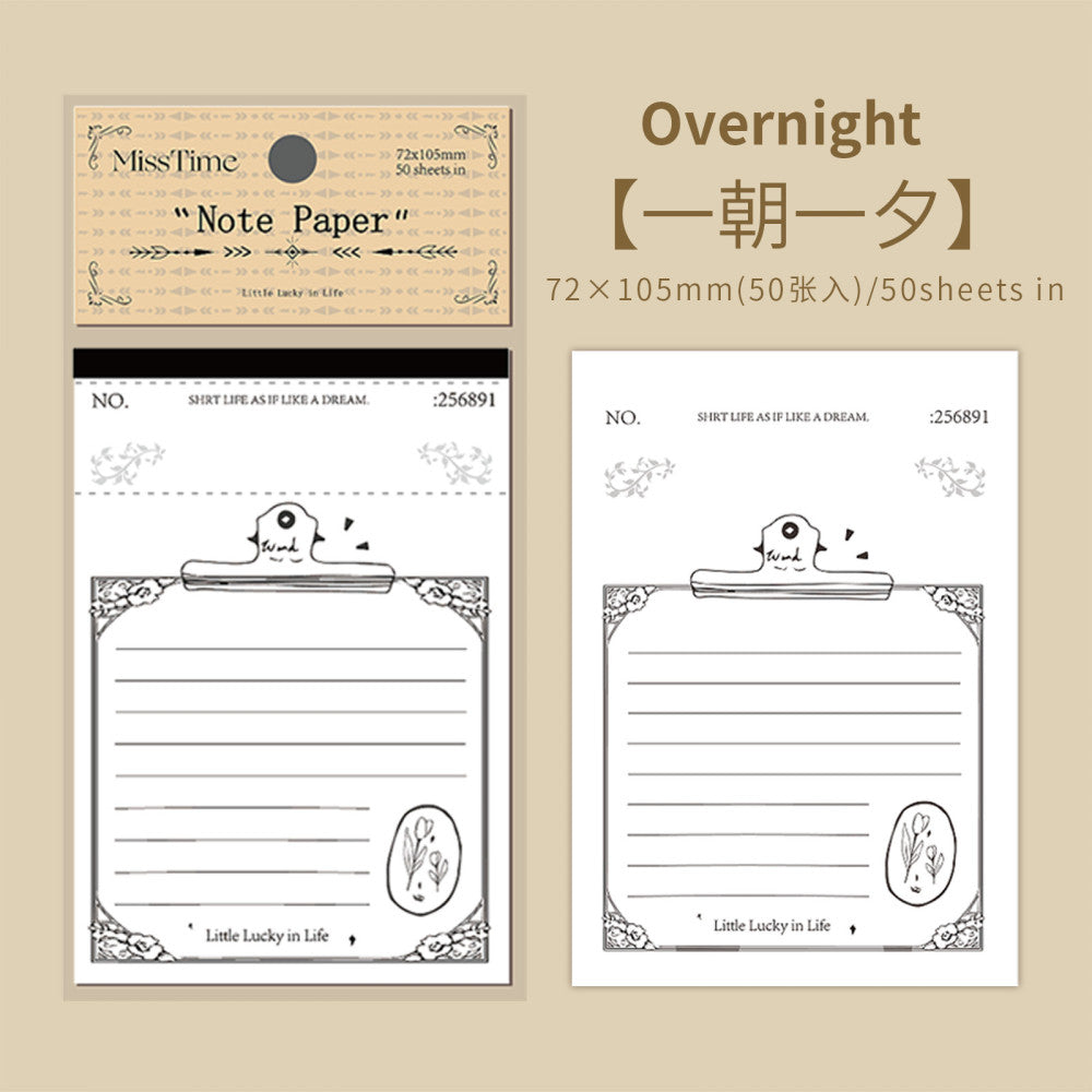 Retro Notes One Day One Night Series paper 50 Sheets 6 Options image 5