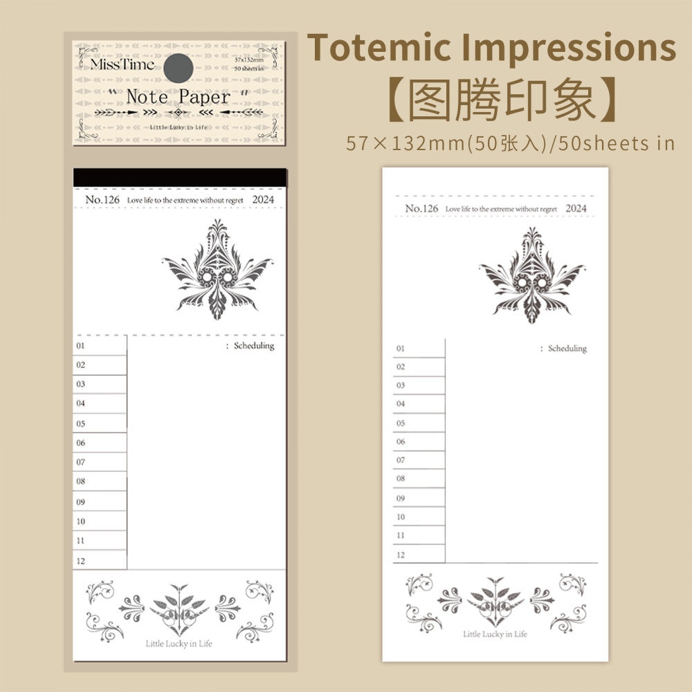 Retro Notes One Day One Night Series  paper 50 Sheets  6 Options