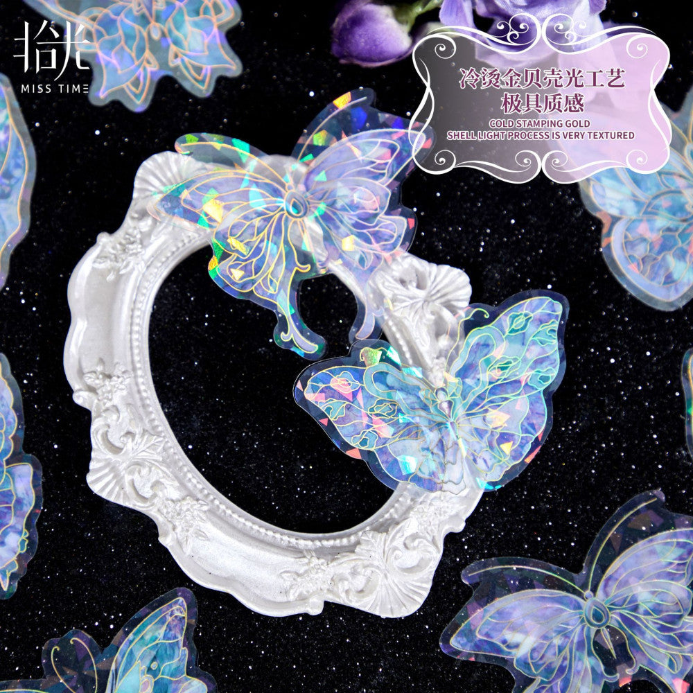 Quartz butterfly series PET stickers 6 Types 20 Pcs image 1