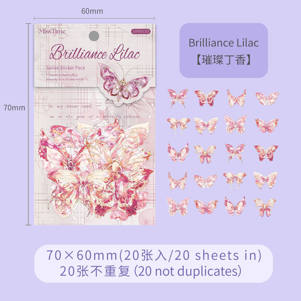 Quartz butterfly series PET stickers 6 Types 20 Pcs image 9