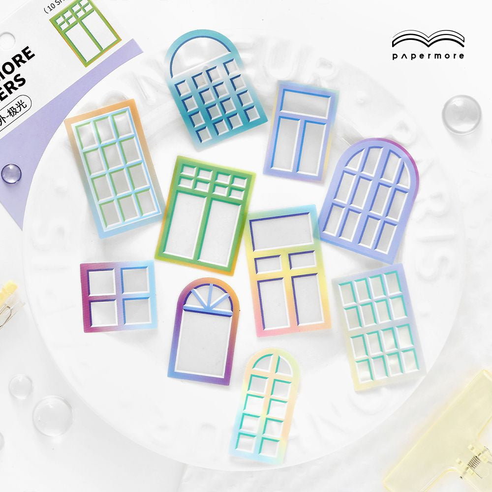 Window Series Matte PET Sticker Pack 4 Types 10 Pcs image 4