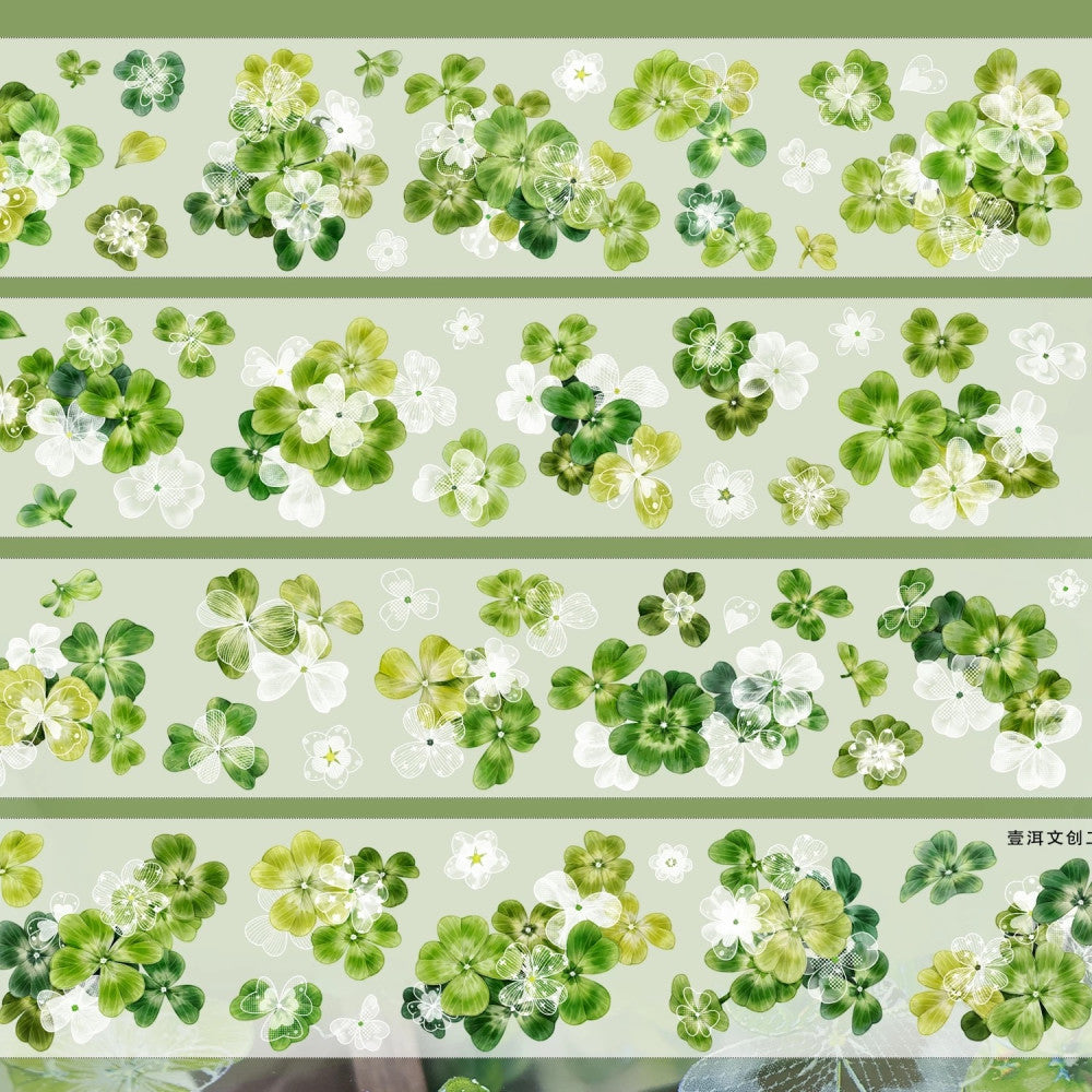 Four Leaf Clover Flower PET tape 6cm 1m image 4