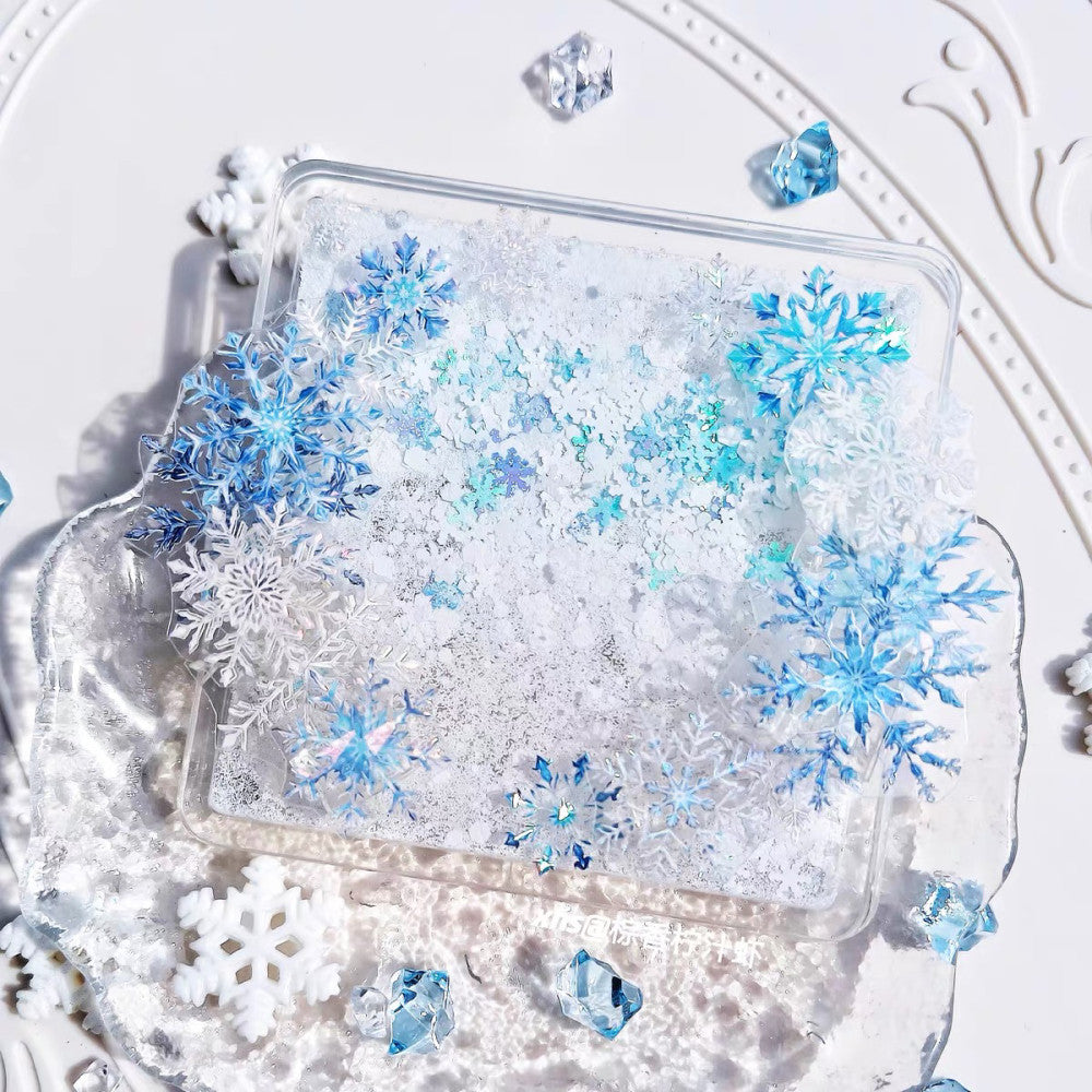 Blue White Snowflake PET tape 6cm 1m image 2