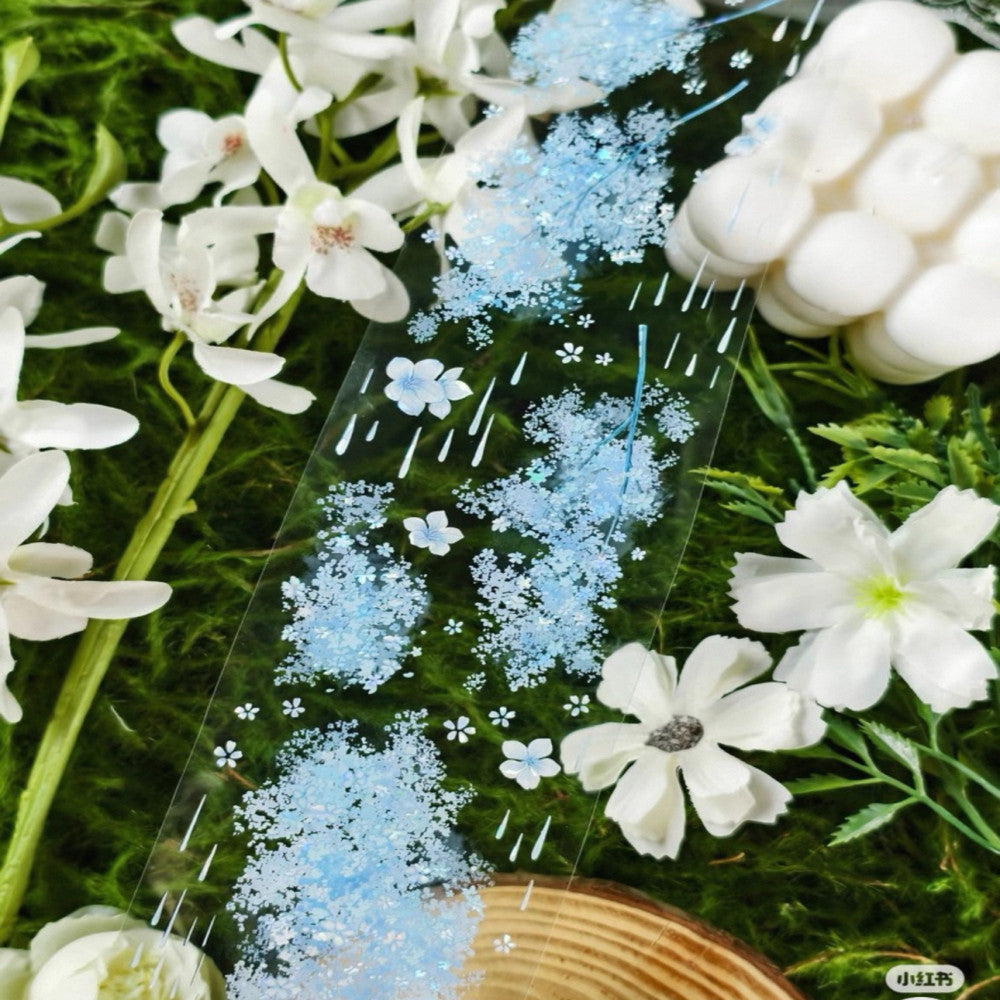 Blue rainy season PET tape 6cm 1m image 2