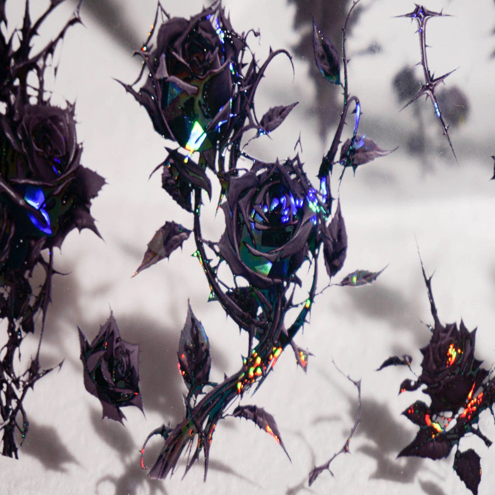 Black Rose Vine Dark Flower PET Tape 6cm 125cm image 0