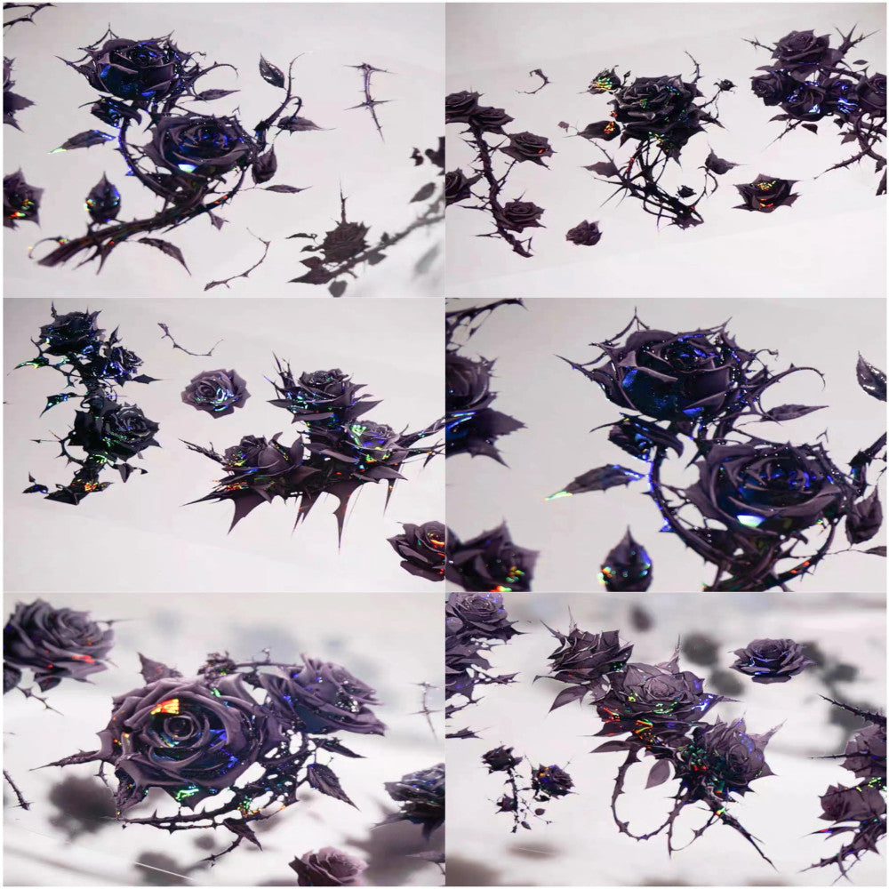 Black Rose Vine Dark Flower PET Tape 6cm 125cm image 2