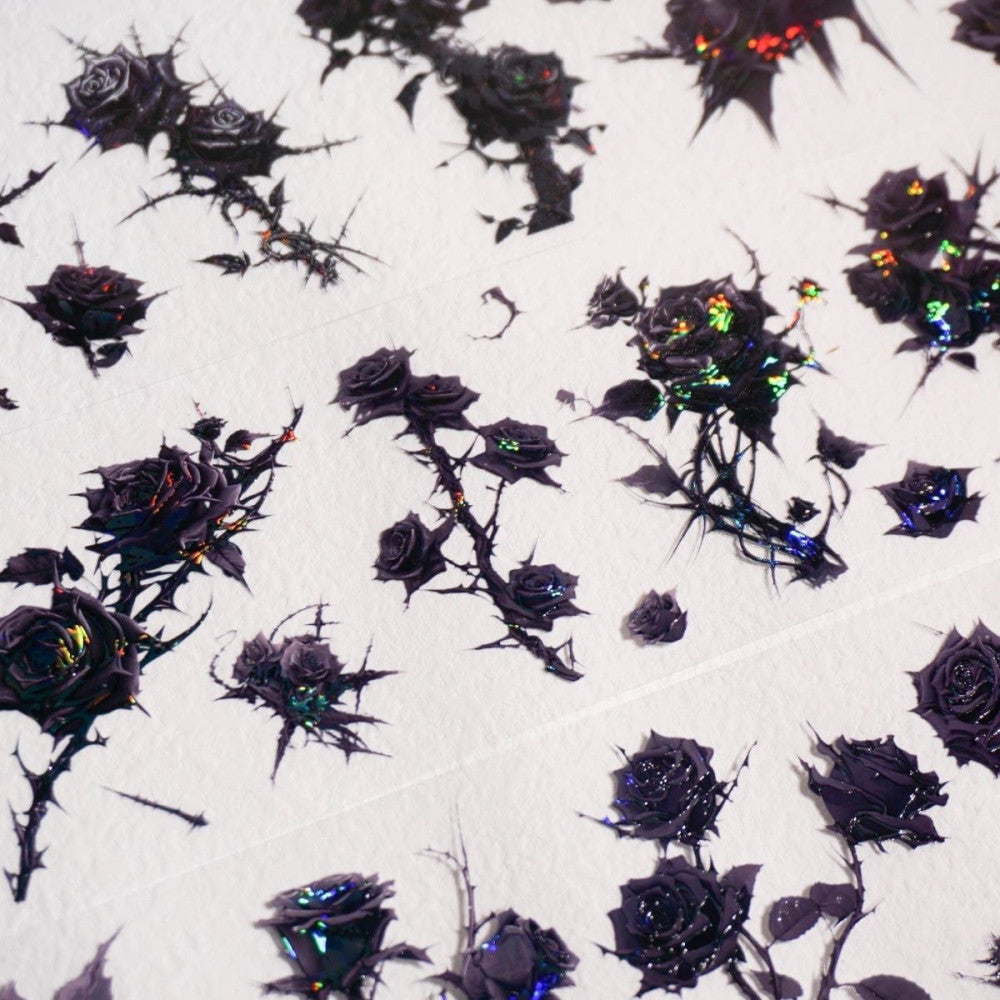 Black Rose Vine Dark Flower PET Tape 6cm 125cm image 4