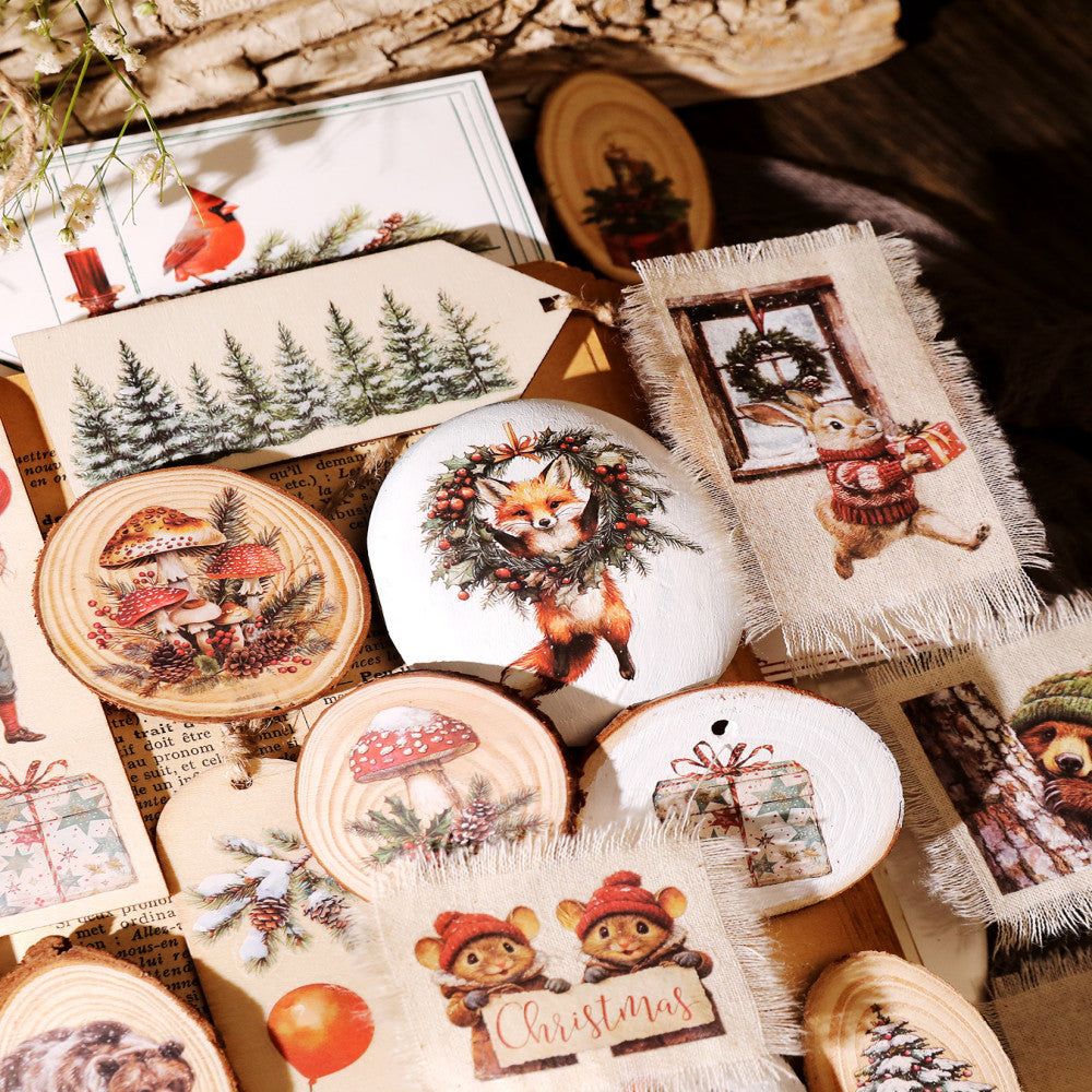 Happy Christmas Animal Handmade Booklet Rub on Stickers image 3