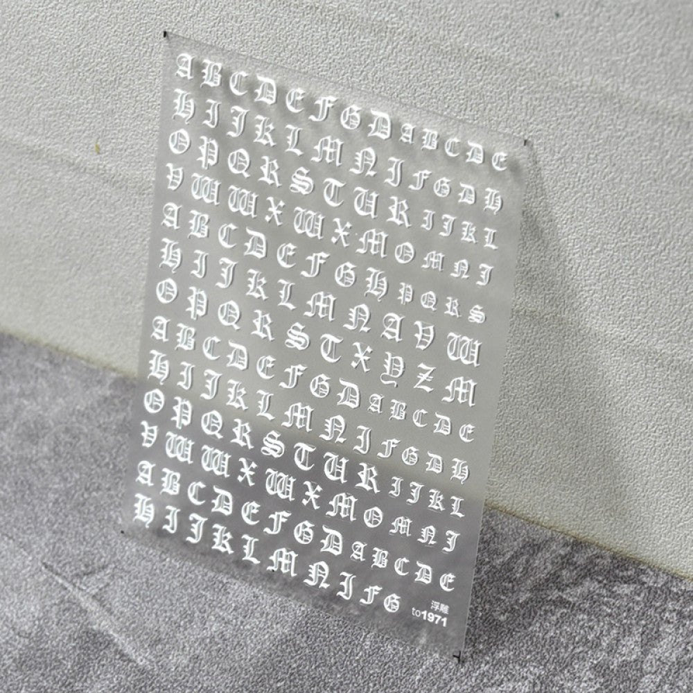 Black and white Gothic small letter stickers