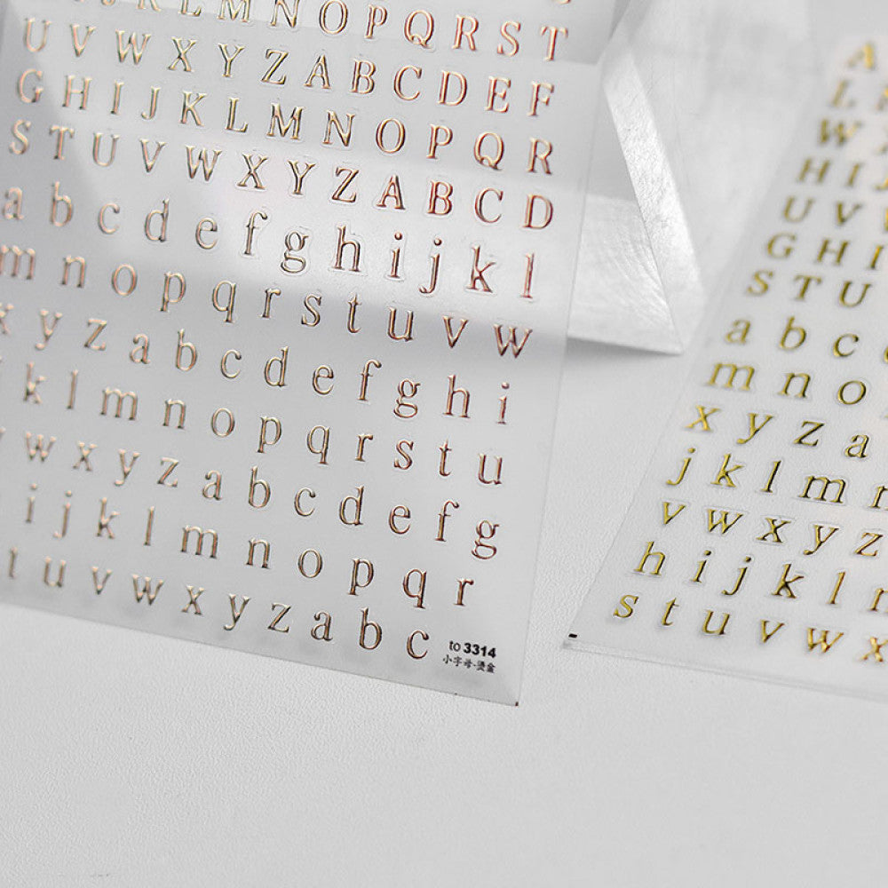 Hot rose gold letters silver laser stickers image 3