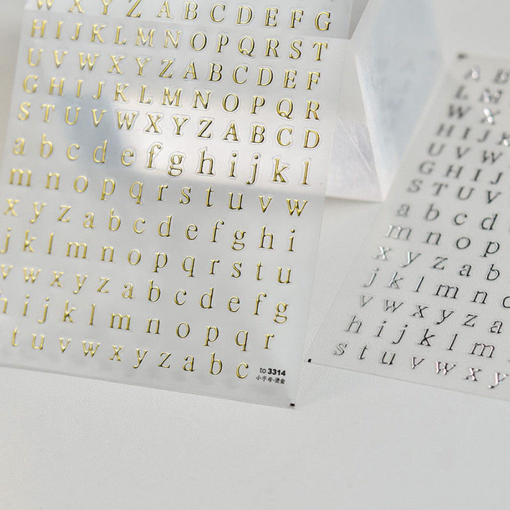Hot rose gold letters silver laser stickers image 4