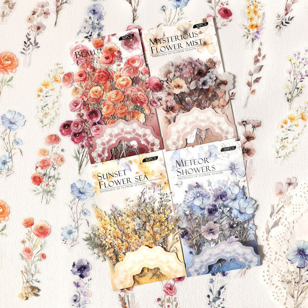 Forest flowers PET sticker pack 30 pieces image 0