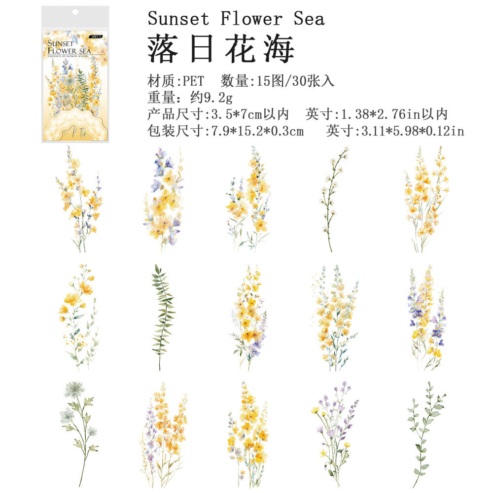 Forest flowers PET sticker pack 30 pieces image 6