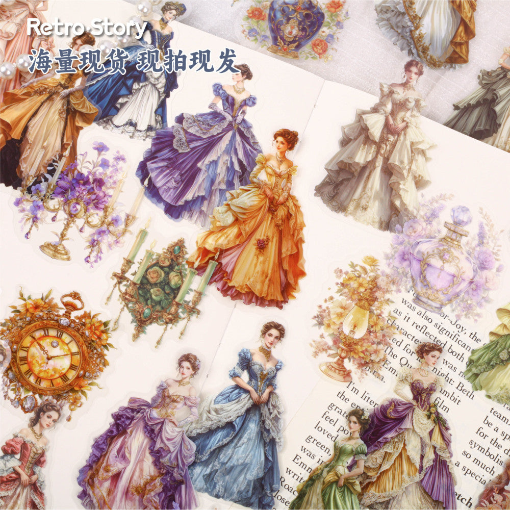 Gorgeous Palace Style Princess PET Stickers 20 Pieces image 1