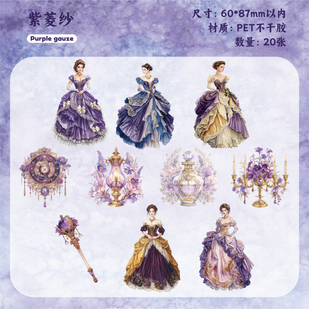 Gorgeous Palace Style Princess PET Stickers 20 Pieces image 7