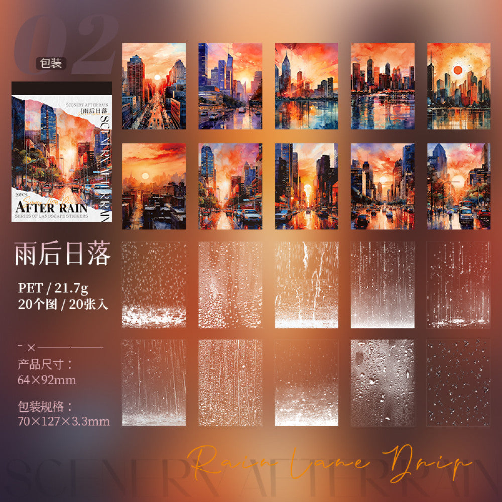 After the rain rainy landscape PET stickers 20 Pcs image 6