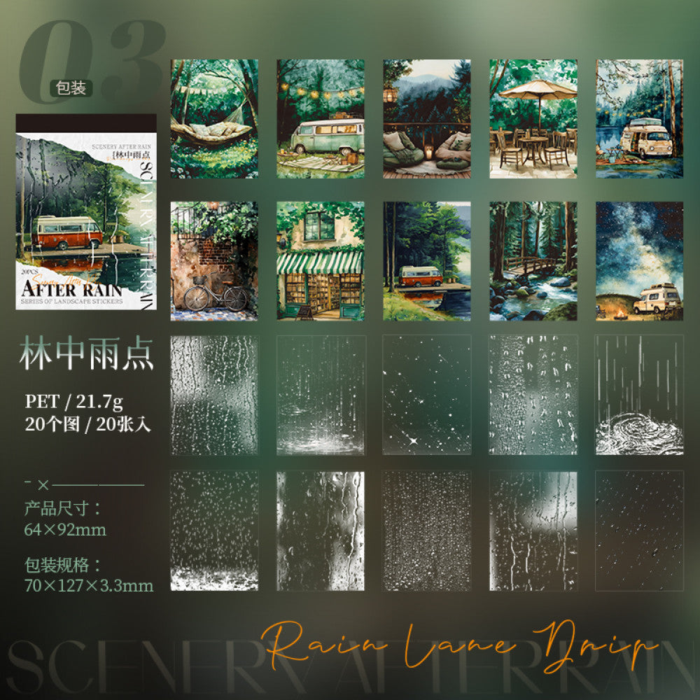 After the rain rainy landscape PET stickers 20 Pcs image 7