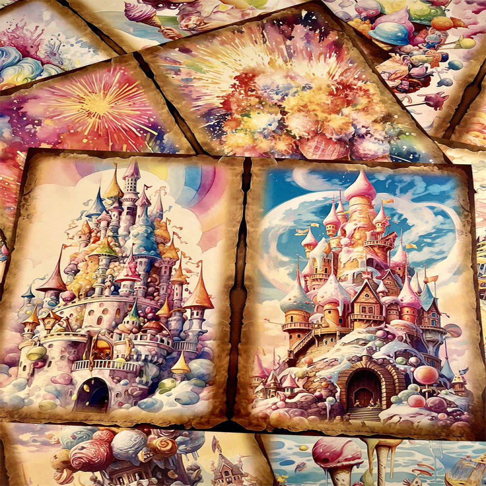 Magazine Fantasy Fairy Tale Castle Background Paper 14cm 18cm 14 Sheets image 0