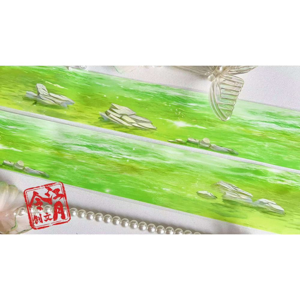 Clear Wind and Flowing Water Green Grass PET Tape image 0