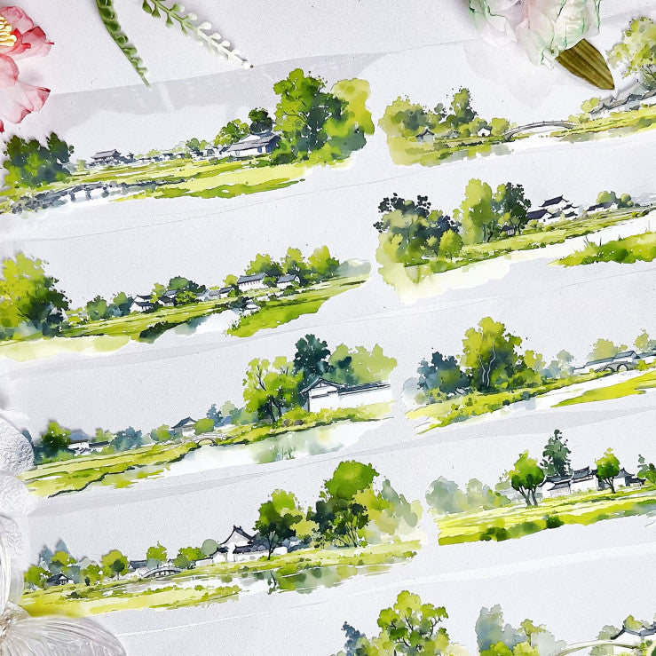 Spring Festival Village House Ancient Style PET WASHI Tape image 1