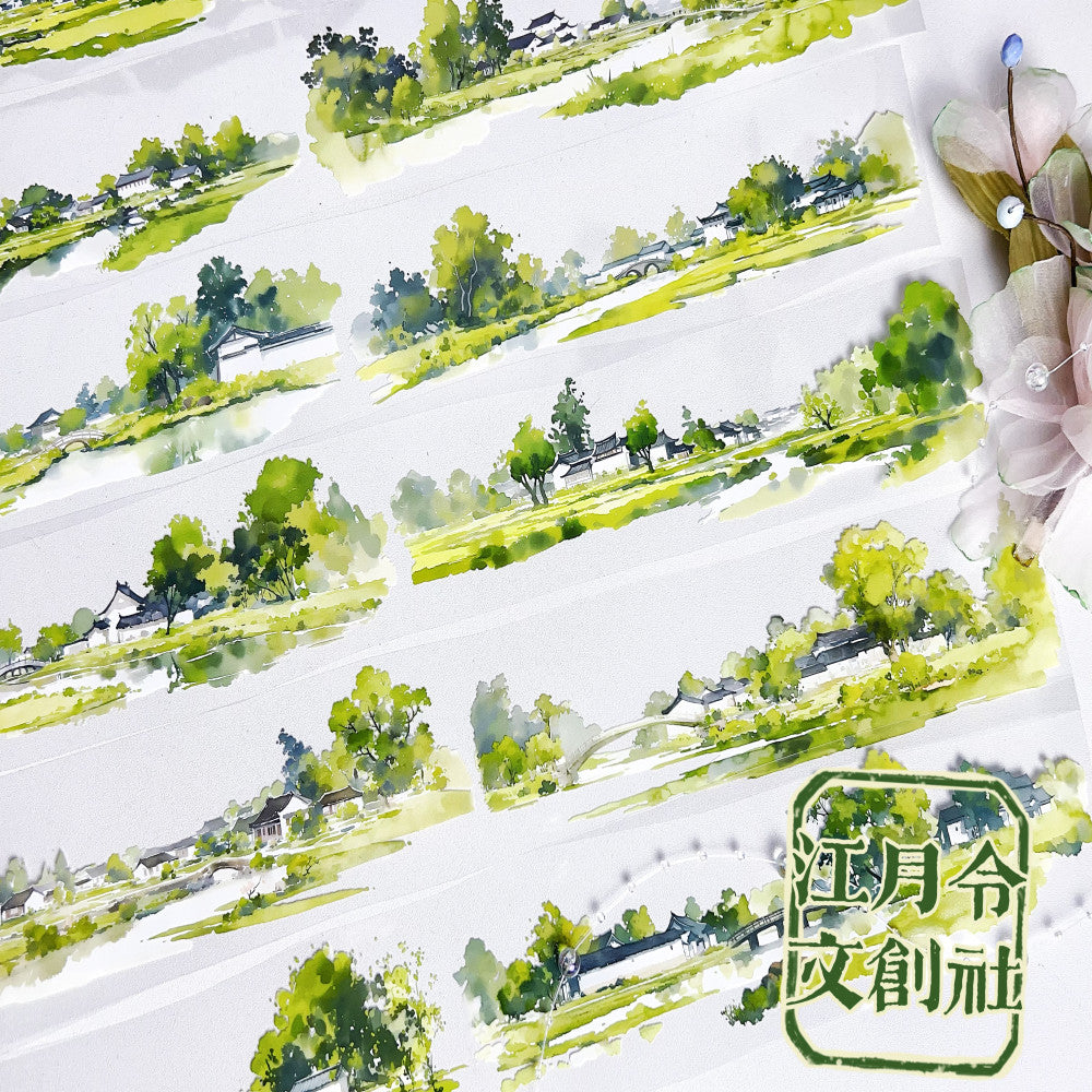 Spring Festival Village House Ancient Style PET/WASHI Tape