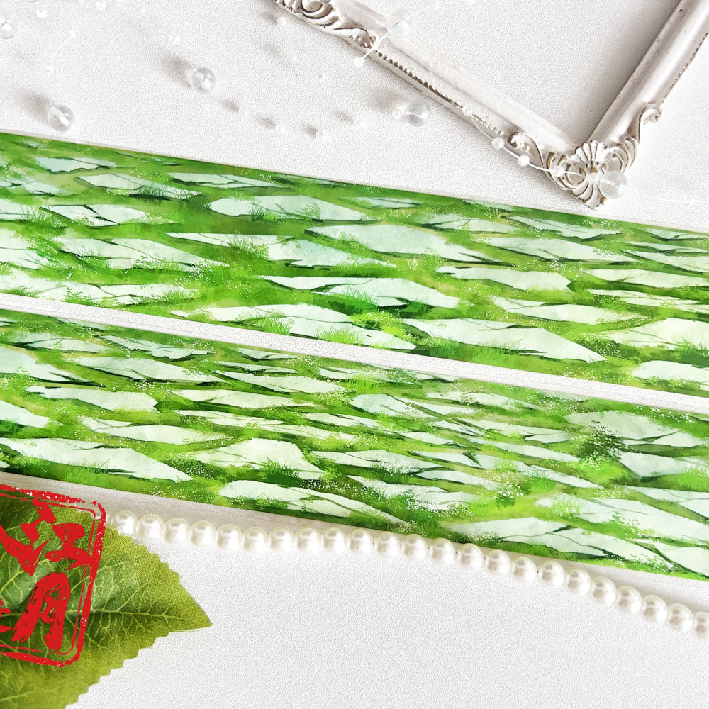 Green Grass Brick Stacking PET Tape 5cm 5m image 0