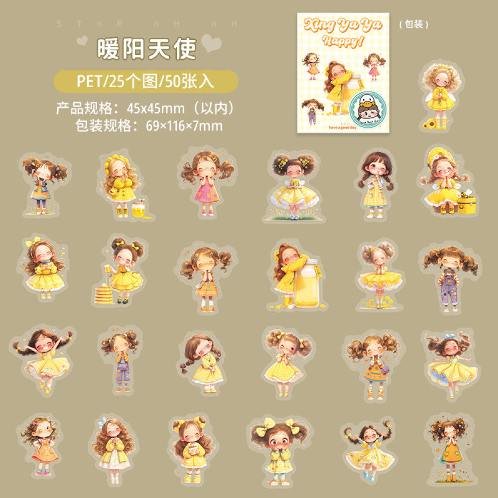 Star Aya Series Character Theme Small Size PET Stickers 4 Styles 50 Pcs image 6