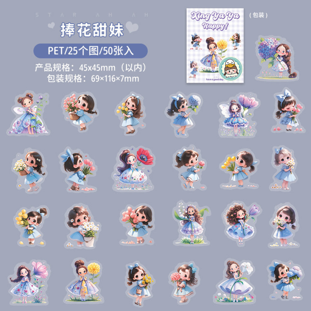 Star Aya Series Character Theme Small Size PET Stickers 4 Styles 50 Pcs image 7