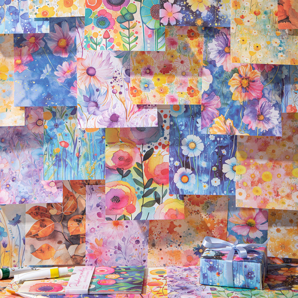Flower Series Watercolor Background Material Paper 6 Models 30 Sheets image 0