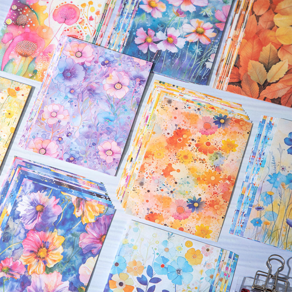 Flower Series Watercolor Background Material Paper 6 Models 30 Sheets image 1