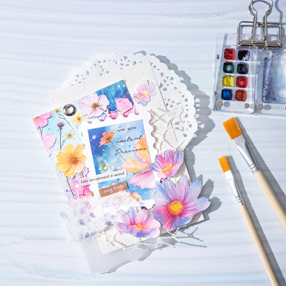 Flower Series Watercolor Background Material Paper 6 Models 30 Sheets image 2