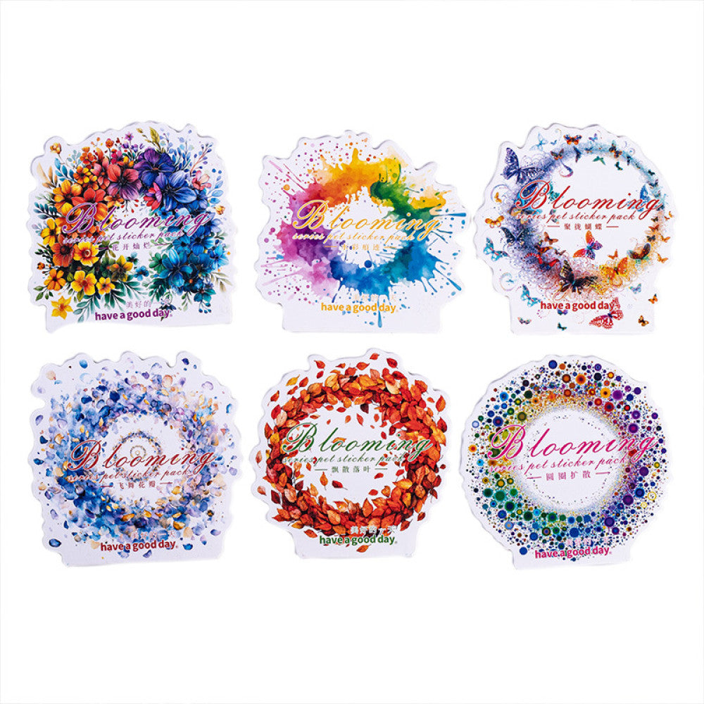 Bloom Series Watercolor Landscape Theme PET Sticker Pack 6 Styles 8 Pcs image 4