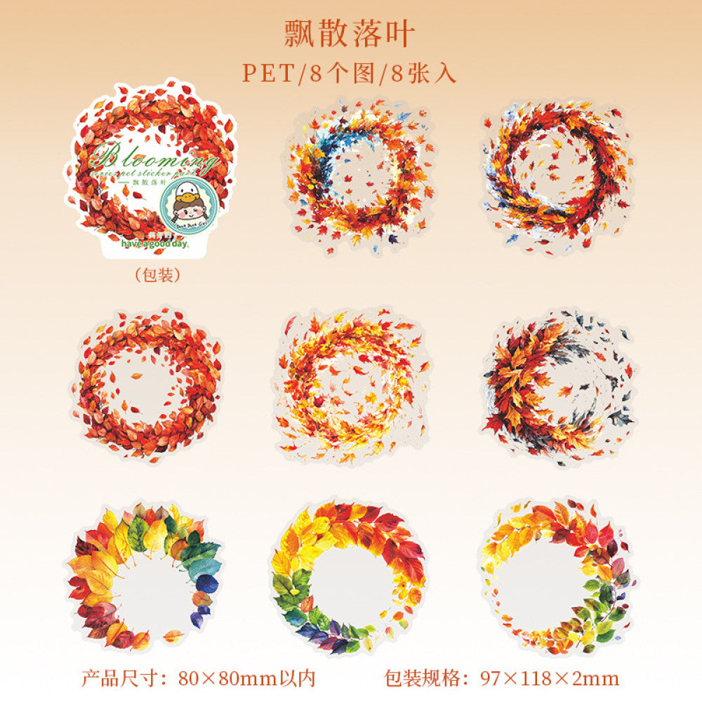 Bloom Series Watercolor Landscape Theme PET Sticker Pack 6 Styles 8 Pcs image 8