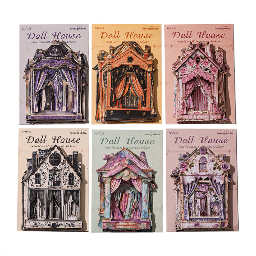 Dollhouse Series House Landscape Hard Card Sticke 6 Models 10 Pcs image 4