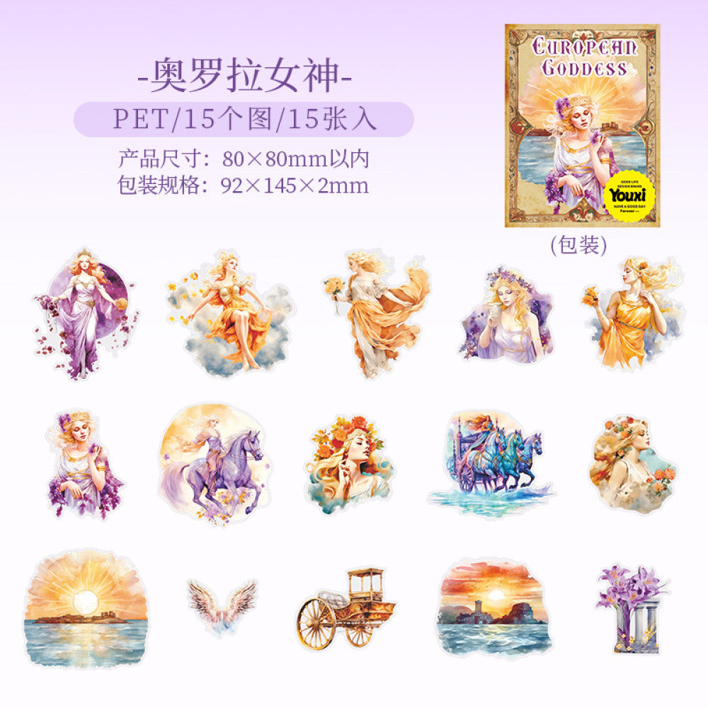 Mythology Theme Landscape Base PET Stickers 6 Styles 15 Pcs image 8